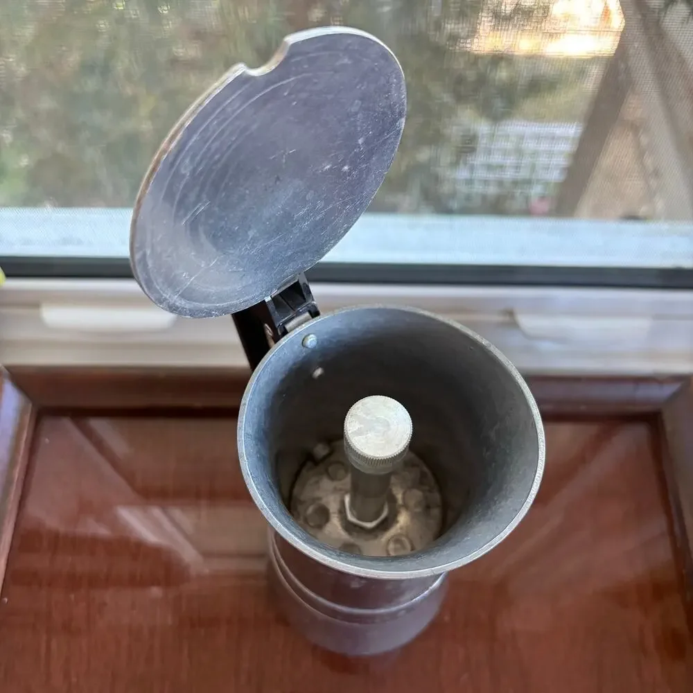 Vintage 1960s Aluminum Stovetop Espresso Coffee Maker, Moka Pot